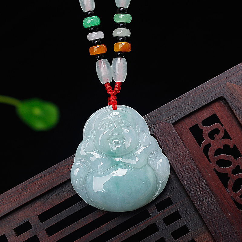 開光翡翠玉佛吊墜彌勒佛